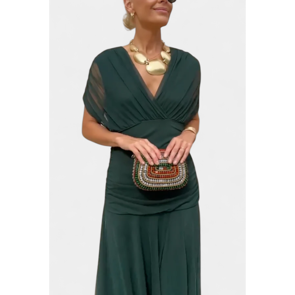 Women's Elegant Off-Shoulder Wedding Guest Dress | Maxi