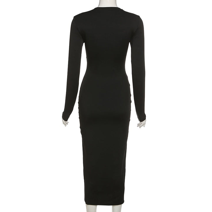 Women’s Crossed Neckline Bodycon Dress | Maxi