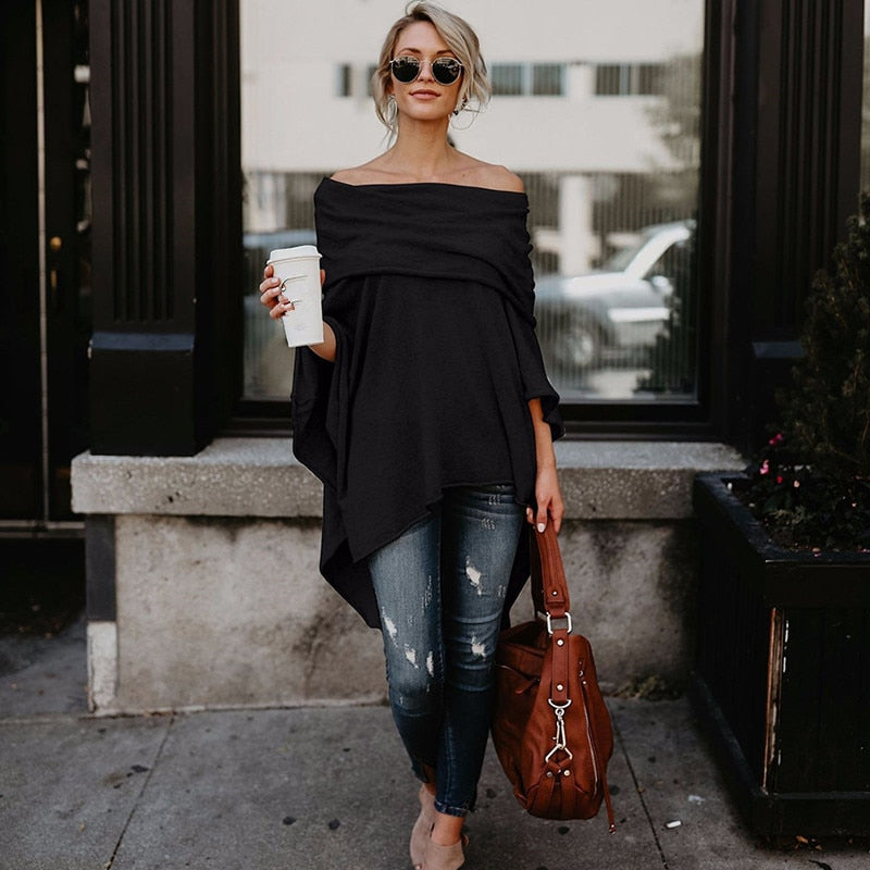 Women's Foldover Asymmetric Top | Off-Shoulder