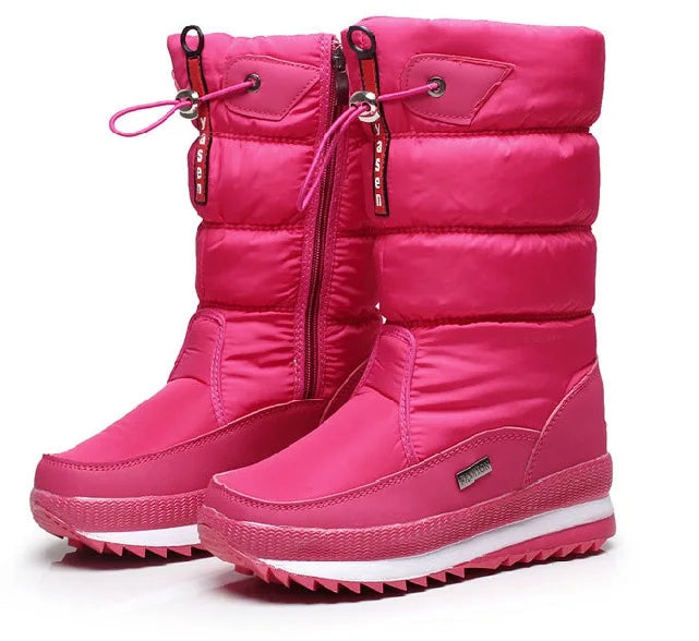 Women’s Mid Calf Snow Boots with Side Zip | Puffer