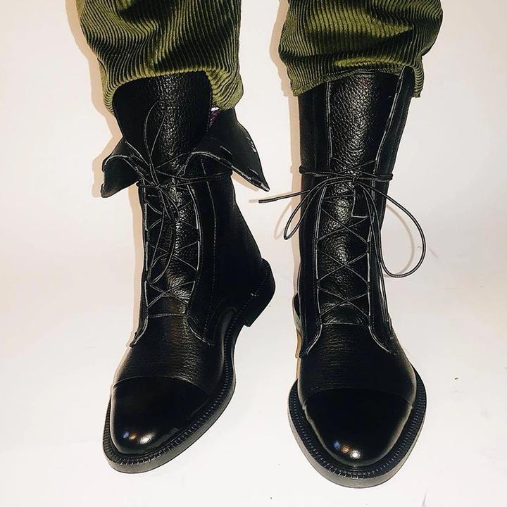 Women's Flat Knee High Boots | Lace Up