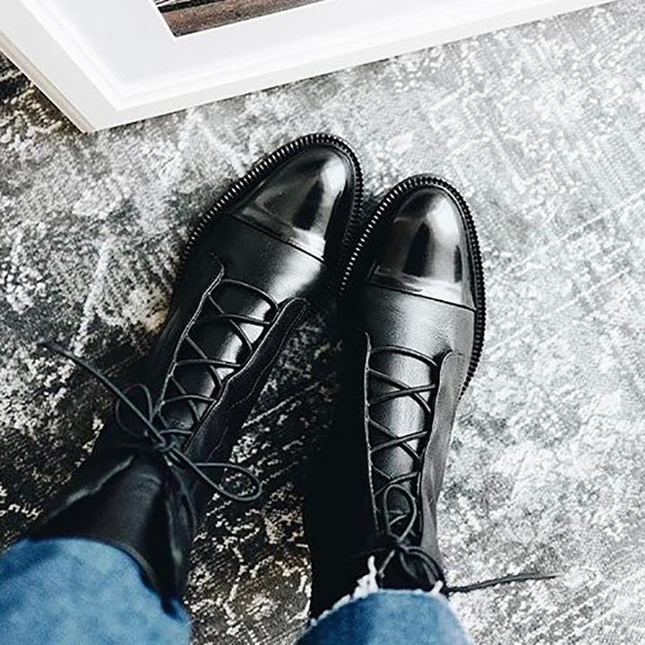 Women's Flat Knee High Boots | Lace Up