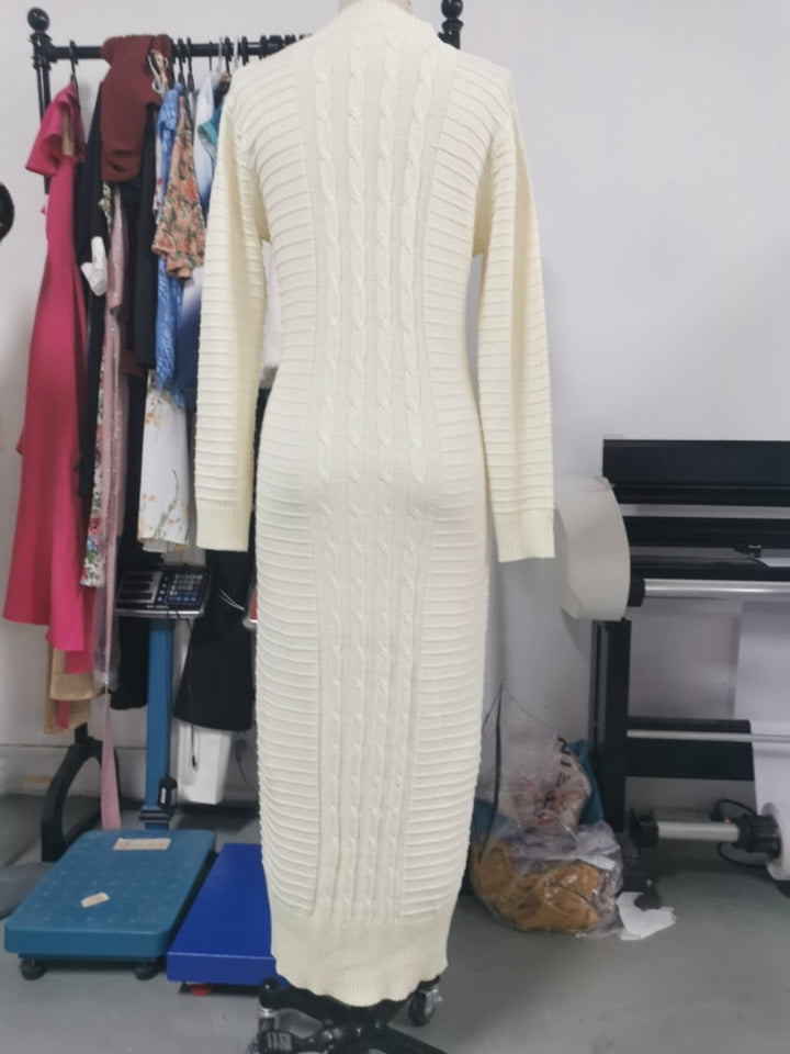 Women’s Winter Knit Bodycon Dress | Maxi