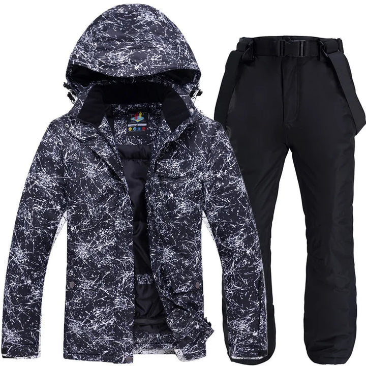 Men's Hooded Ski Jacket And Snow Pants Set | Winter