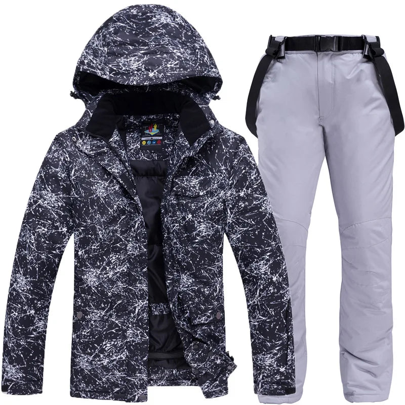 Men's Hooded Ski Jacket And Snow Pants Set | Winter