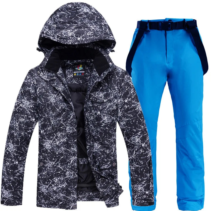 Men's Hooded Ski Jacket And Snow Pants Set | Winter