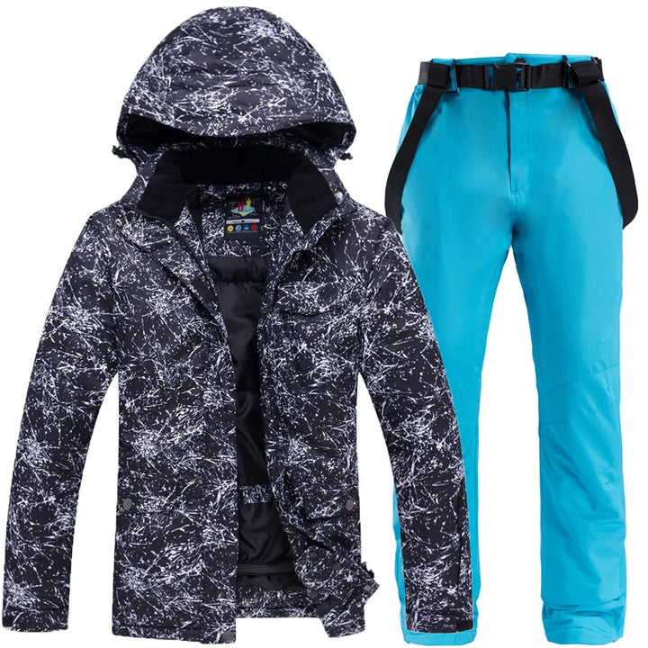 Men's Hooded Ski Jacket And Snow Pants Set | Winter