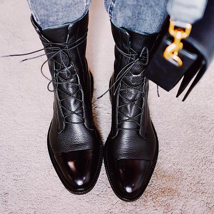 Women's Flat Knee High Boots | Lace Up
