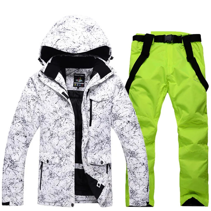 Men's Hooded Ski Jacket And Snow Pants Set | Winter