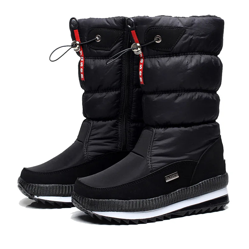 Women’s Mid Calf Snow Boots with Side Zip | Puffer