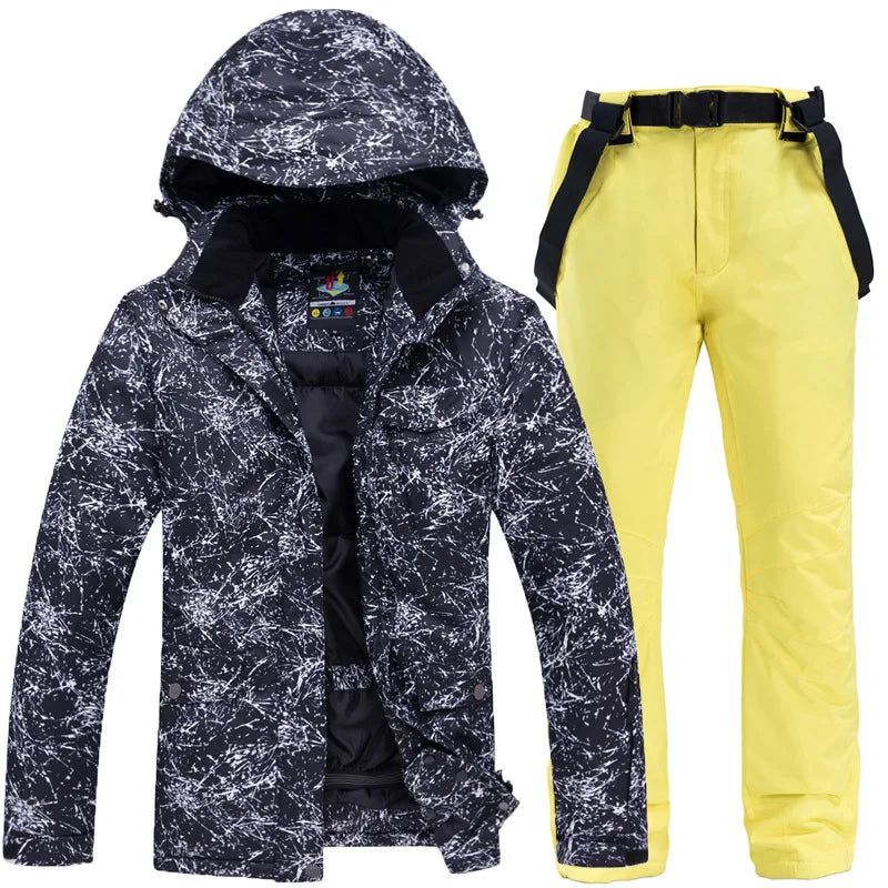 Men's Hooded Ski Jacket And Snow Pants Set | Winter