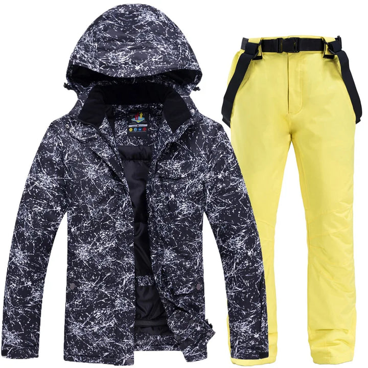 Men's Hooded Ski Jacket And Snow Pants Set | Winter