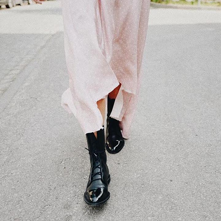Women's Flat Knee High Boots | Lace Up