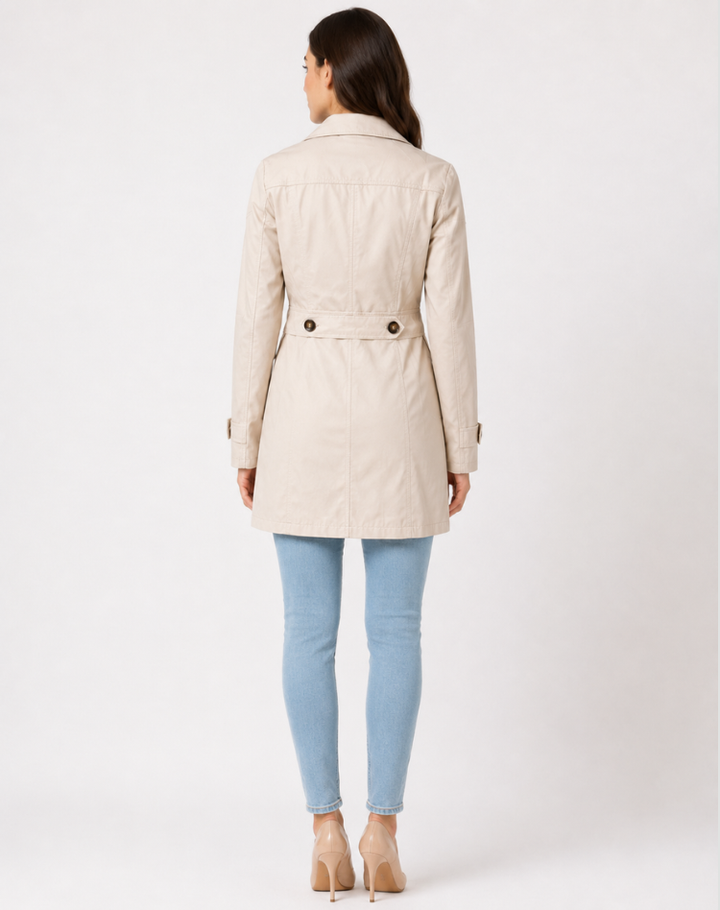 Women's Button Down Belted Trench Coat | Short