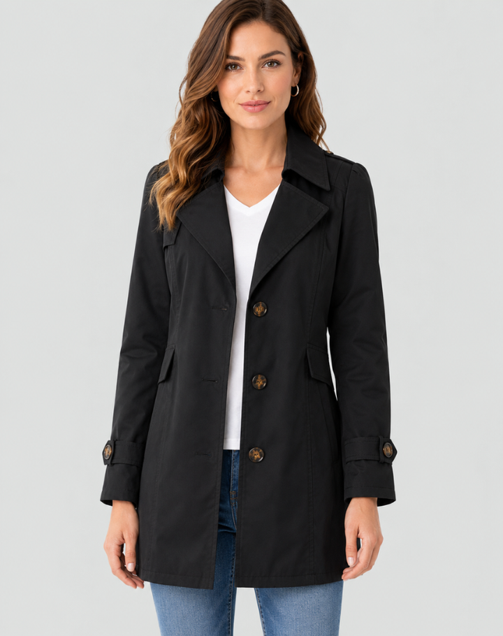Women's Button Down Belted Trench Coat | Short