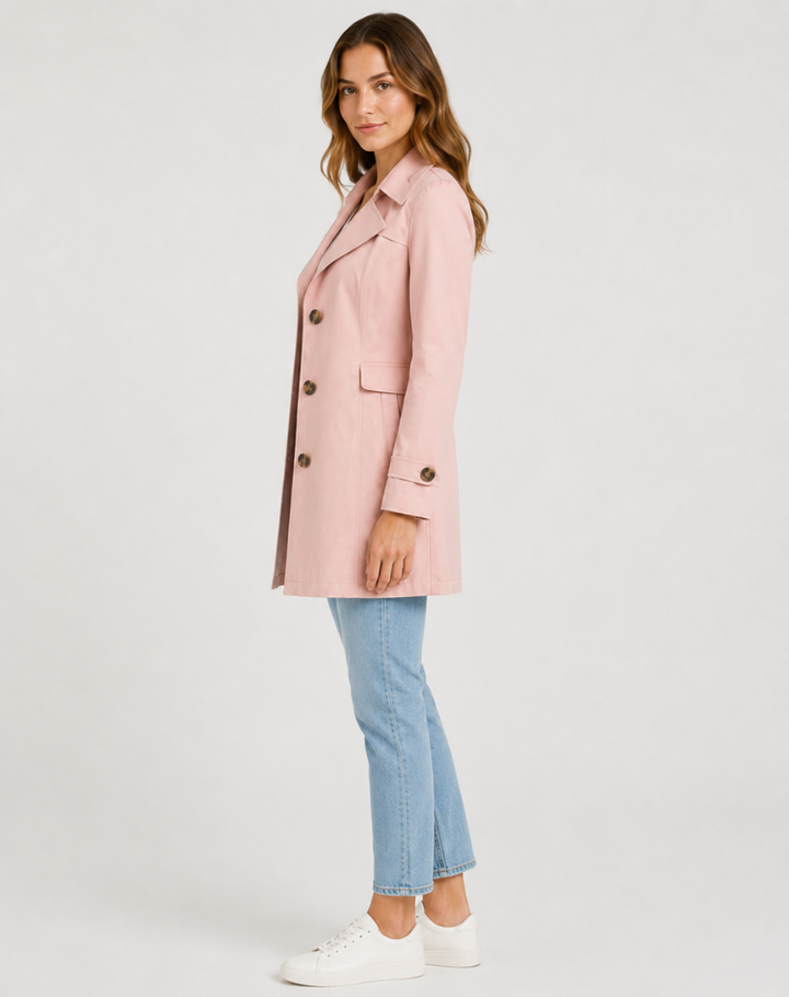 Women's Button Down Belted Trench Coat | Short
