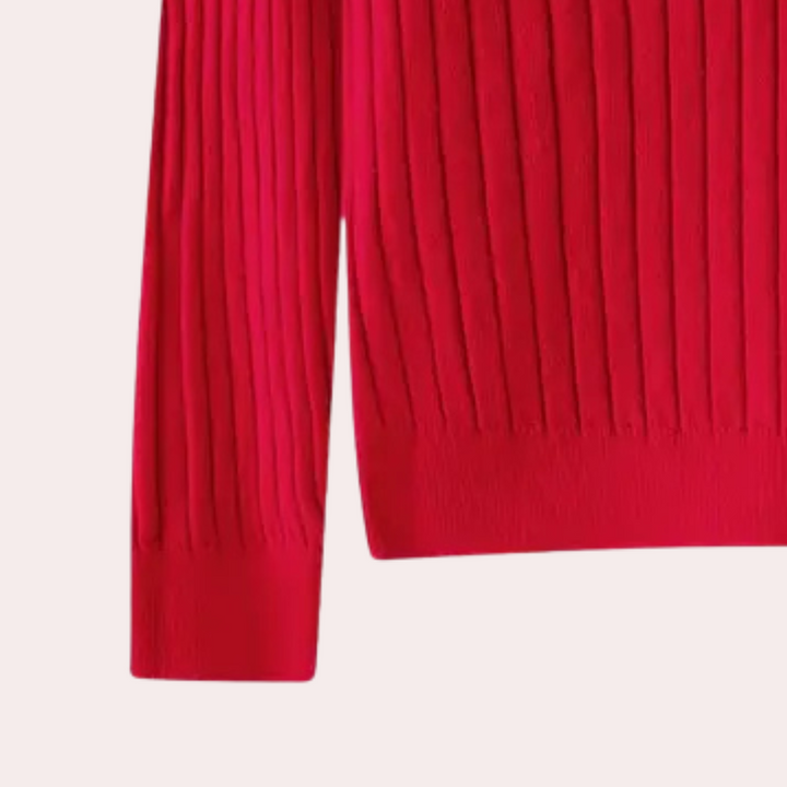 Women’s Ribbed Knit Sweater | Button Placket