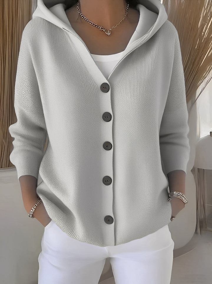 Women's Button Up Knit Cardigan | Hooded