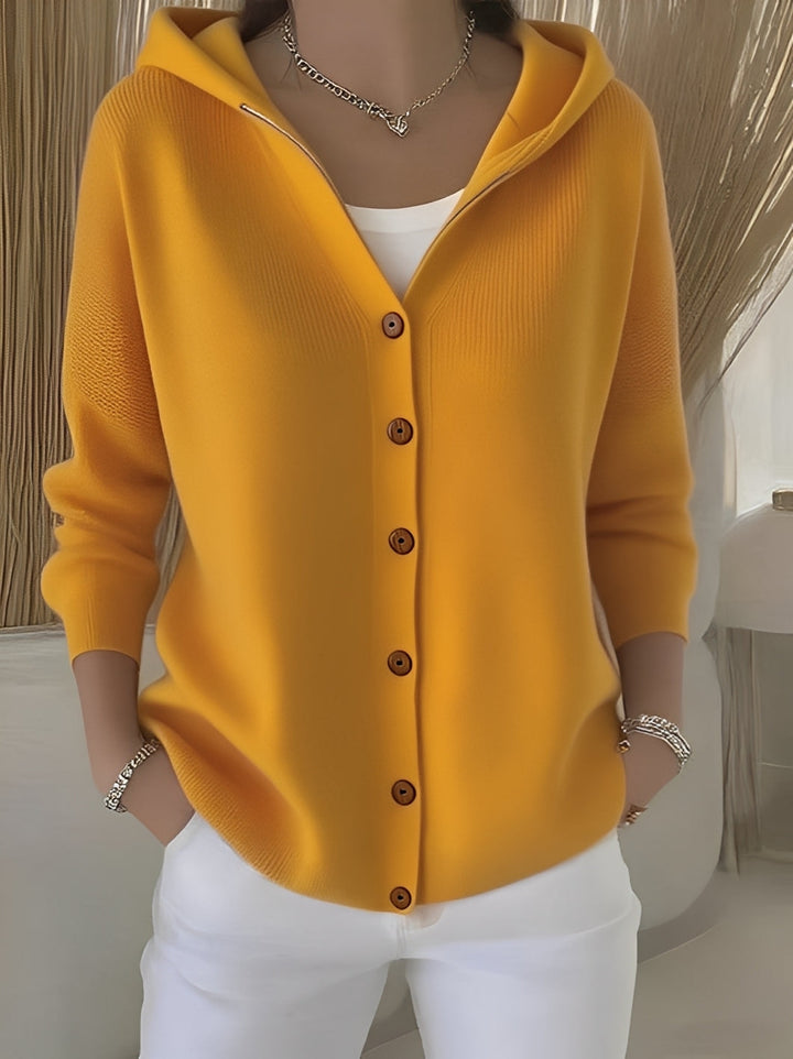 Women's Button Up Knit Cardigan | Hooded