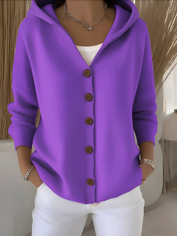 Women's Button Up Knit Cardigan | Hooded