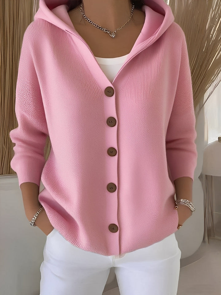 Women's Button Up Knit Cardigan | Hooded
