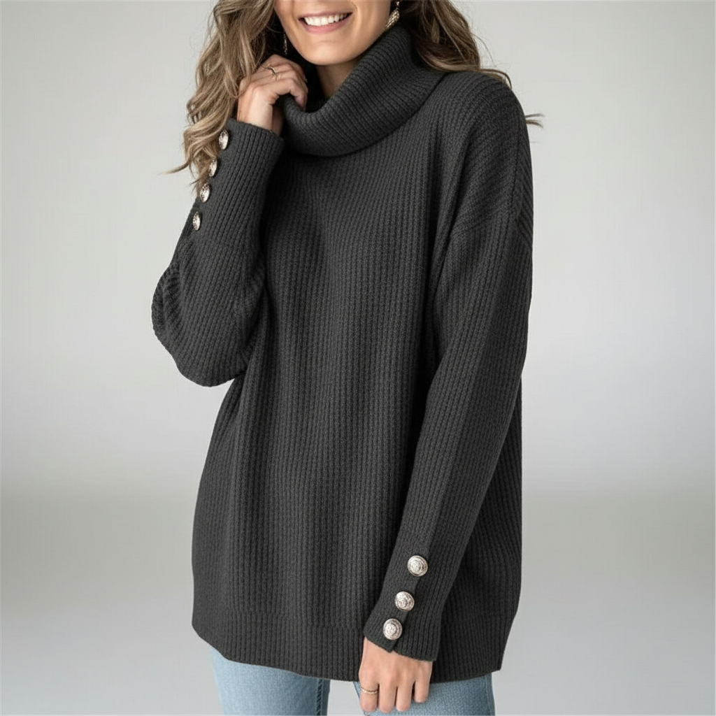 Women’s Ribbed Cowl Neck Jumper | Winter