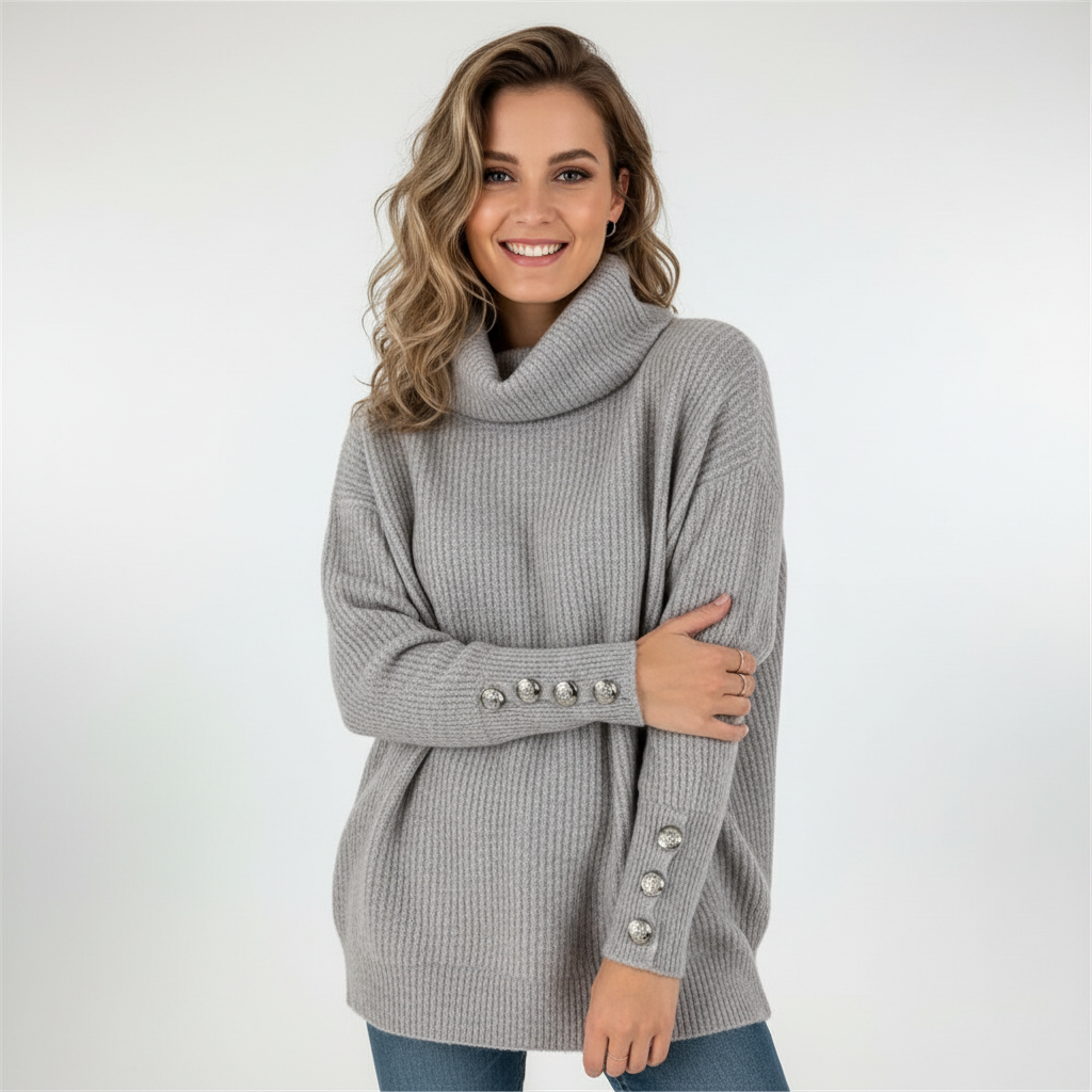 Women’s Ribbed Cowl Neck Jumper | Winter