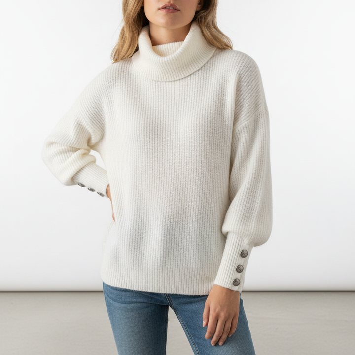 Women’s Ribbed Cowl Neck Jumper | Winter