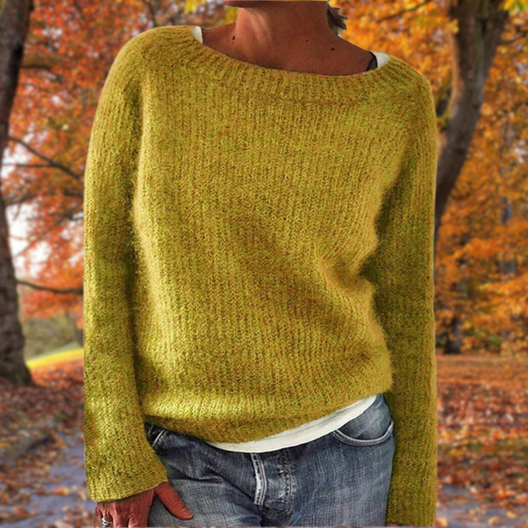 Women's Round Neck Knitted Sweater | Warm