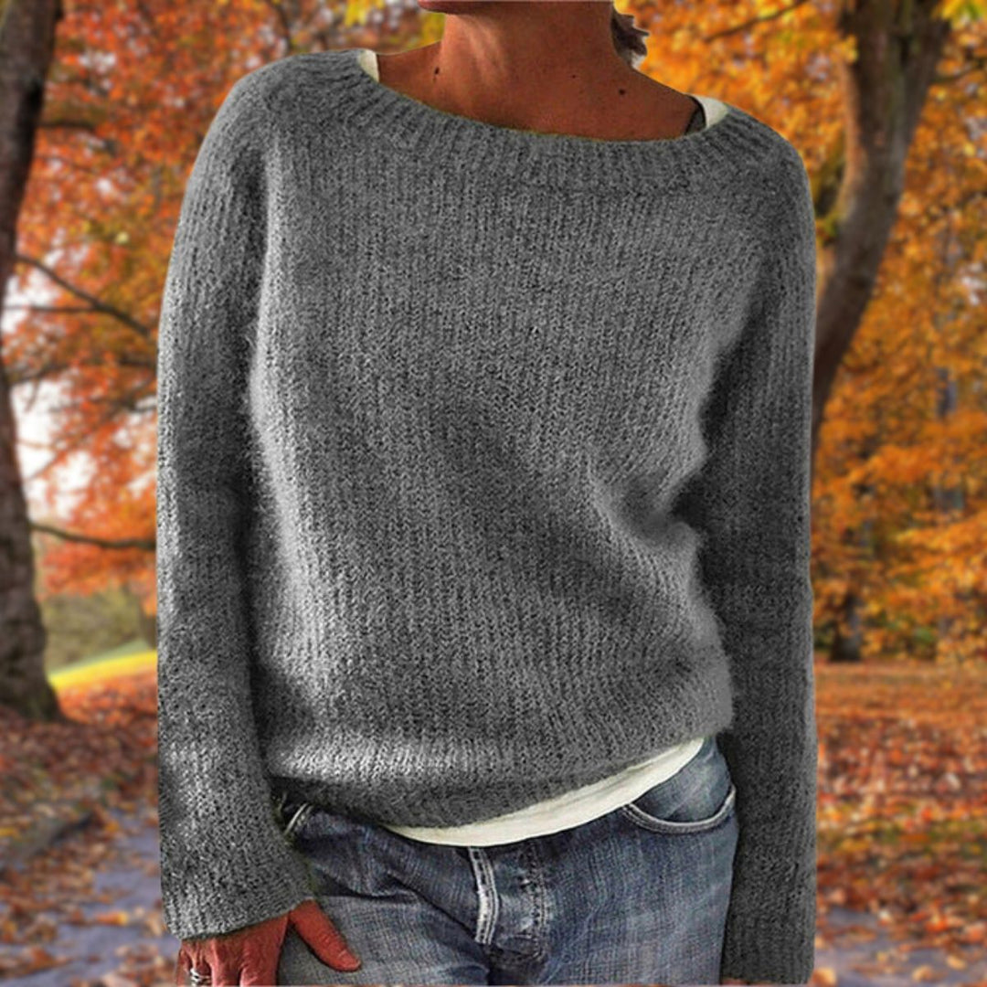 Women's Round Neck Knitted Sweater | Warm