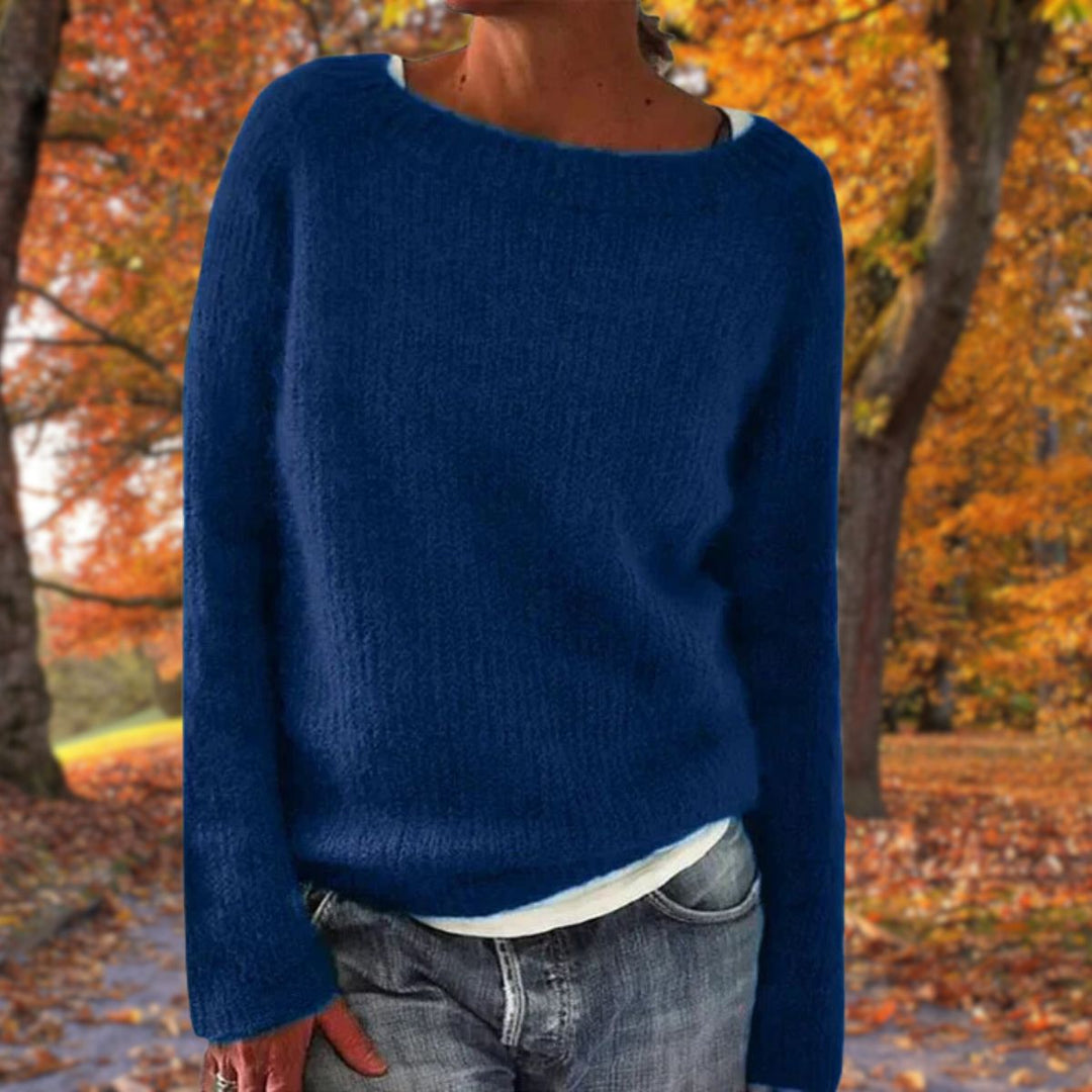 Women's Round Neck Knitted Sweater | Warm