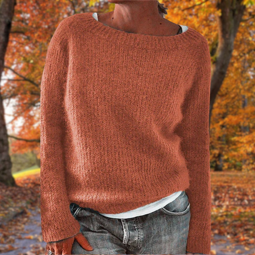 Women's Round Neck Knitted Sweater | Warm