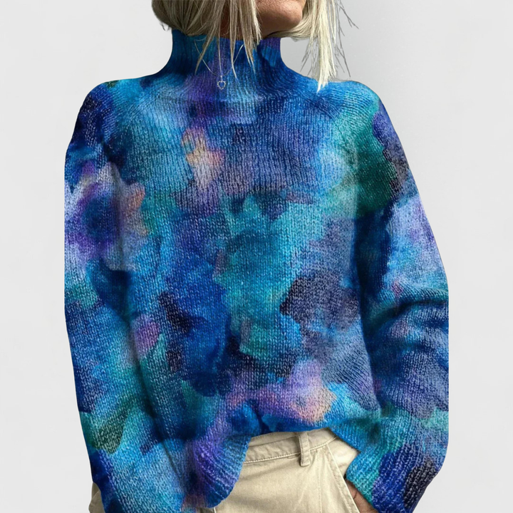 Women’s Printed Turtleneck Knit Jumper | Winter