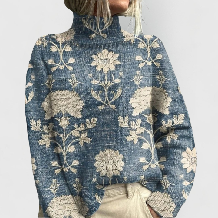 Women’s Printed Turtleneck Knit Jumper | Winter