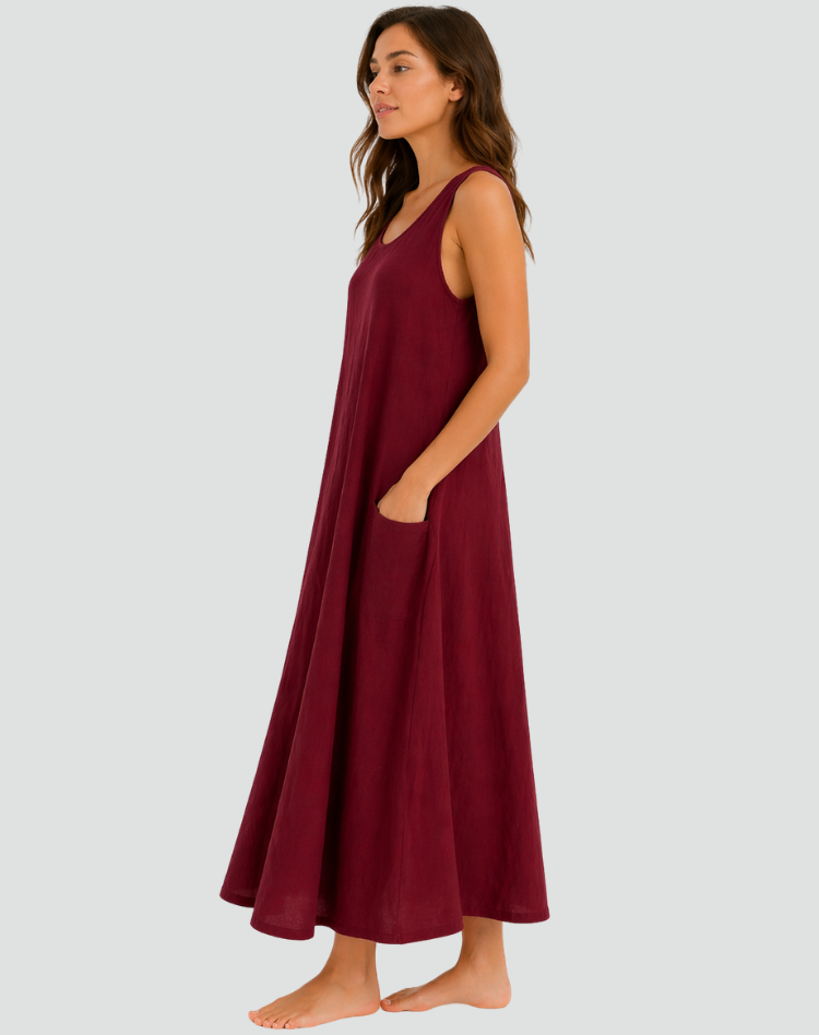 Women's Loose Casual Dress with Pockets | Maxi