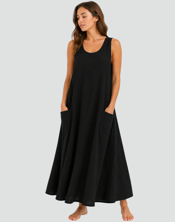 Women's Loose Casual Dress with Pockets | Maxi