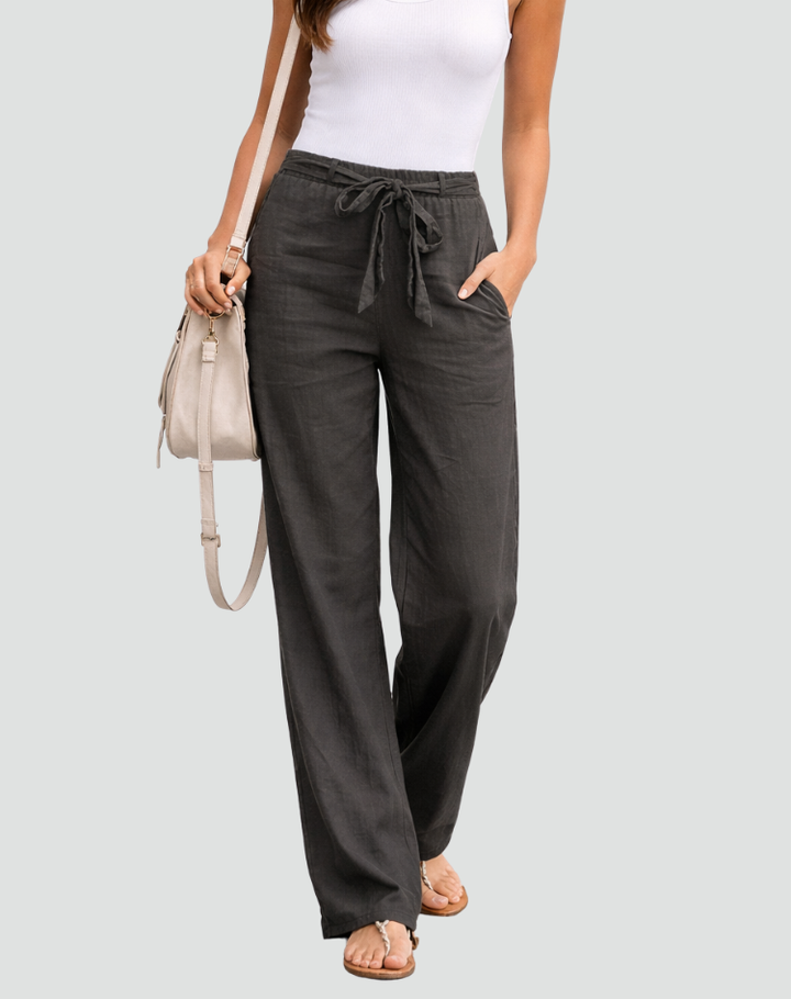 Women's Casual Wide Leg Trousers | Tie-waist