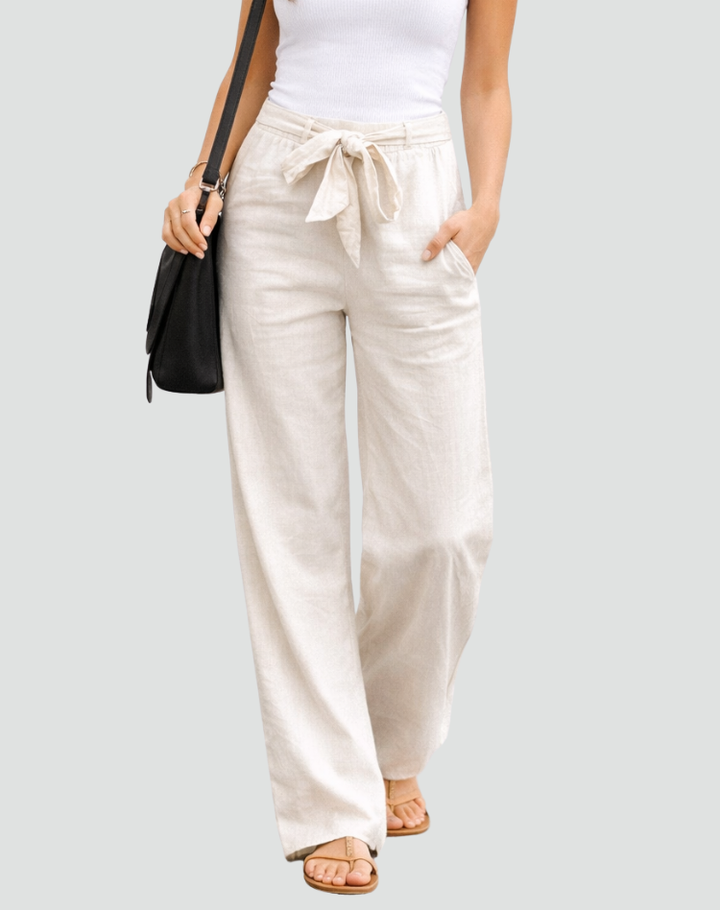 Women's Casual Wide Leg Trousers | Tie-waist