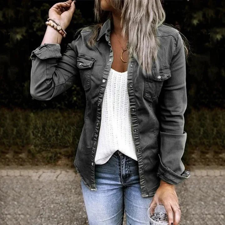 Women's Casual Denim Jacket | Button Down