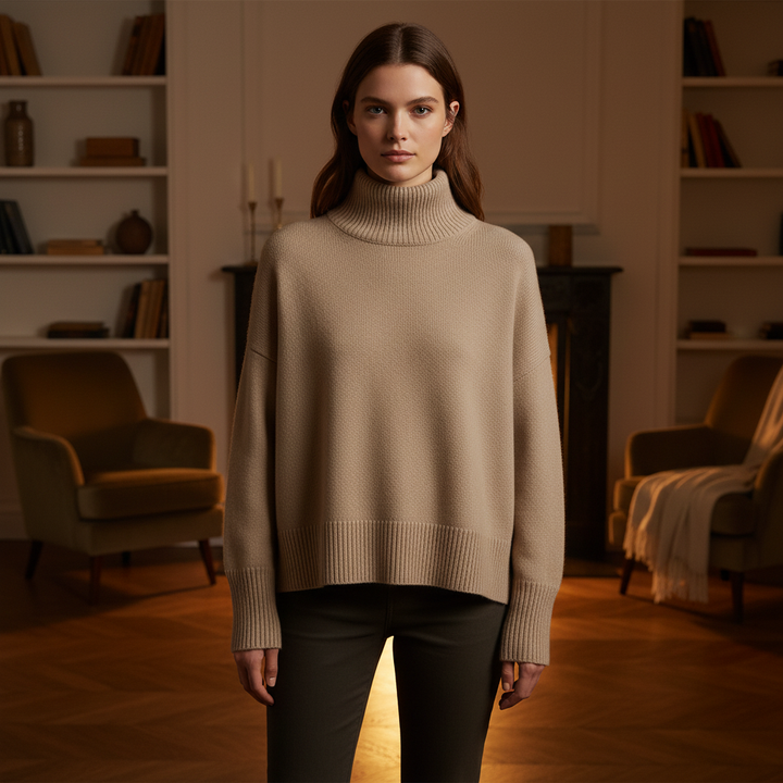 Women’s Oversized Turtleneck Jumper | Dropped Shoulders