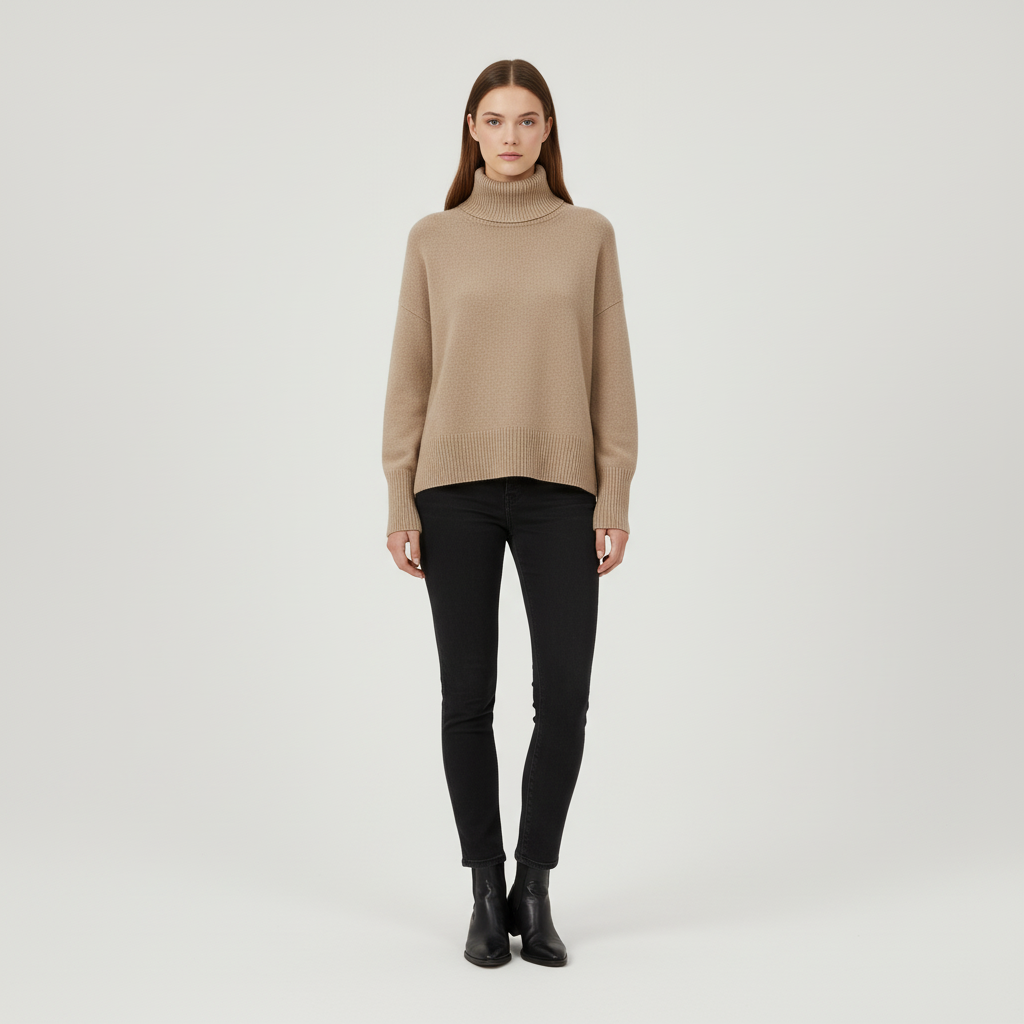 Women’s Oversized Turtleneck Jumper | Dropped Shoulders