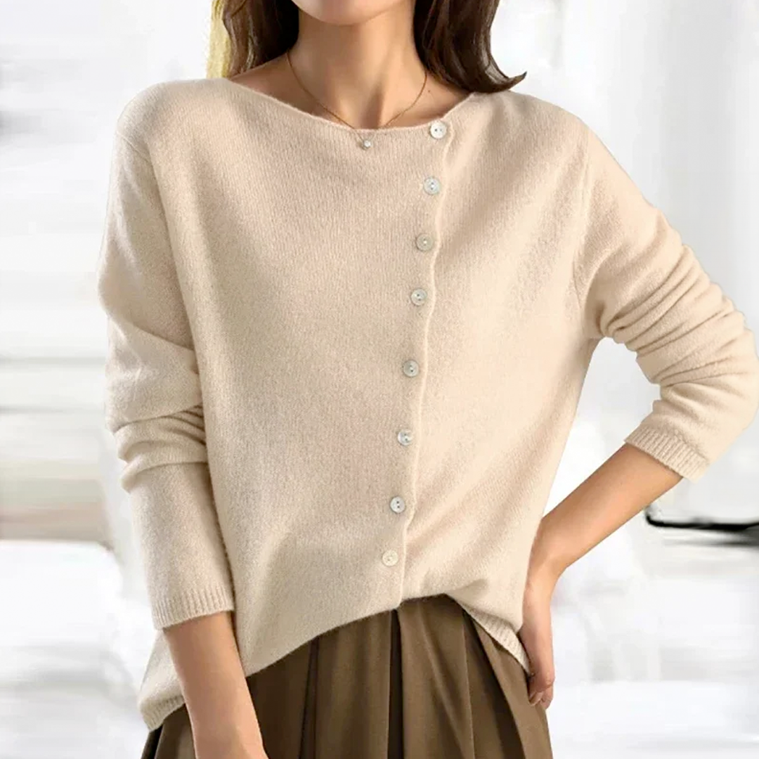 Women's Asymmetric Neck Cardigan | Elegant