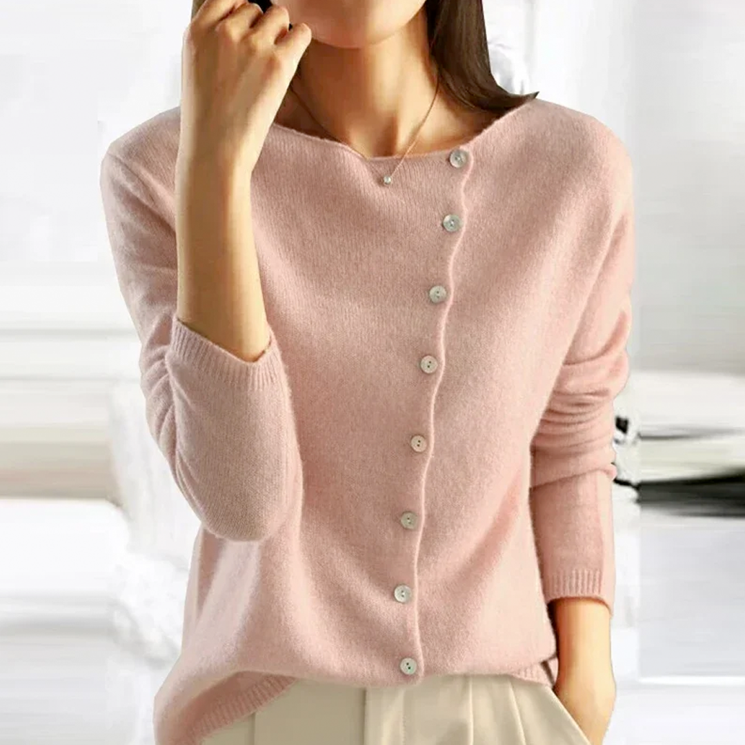 Women's Asymmetric Neck Cardigan | Elegant