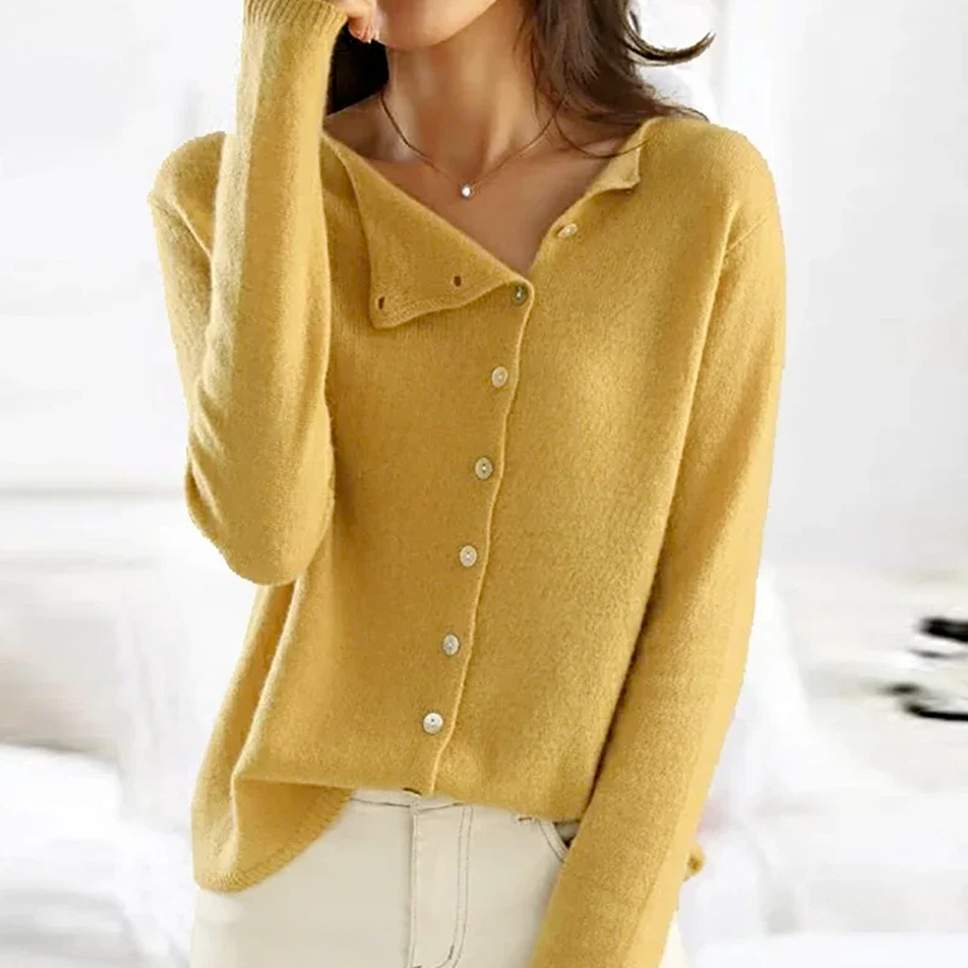 Women's Asymmetric Neck Cardigan | Elegant
