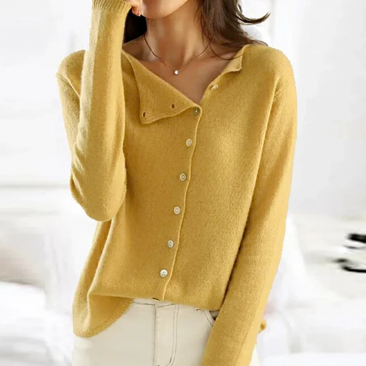 Women's Asymmetric Neck Cardigan | Elegant