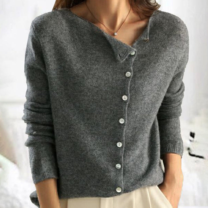 Women's Asymmetric Neck Cardigan | Elegant