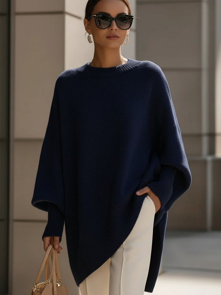 Women's Oversized Knitted Jumper | Asymmetric Hem