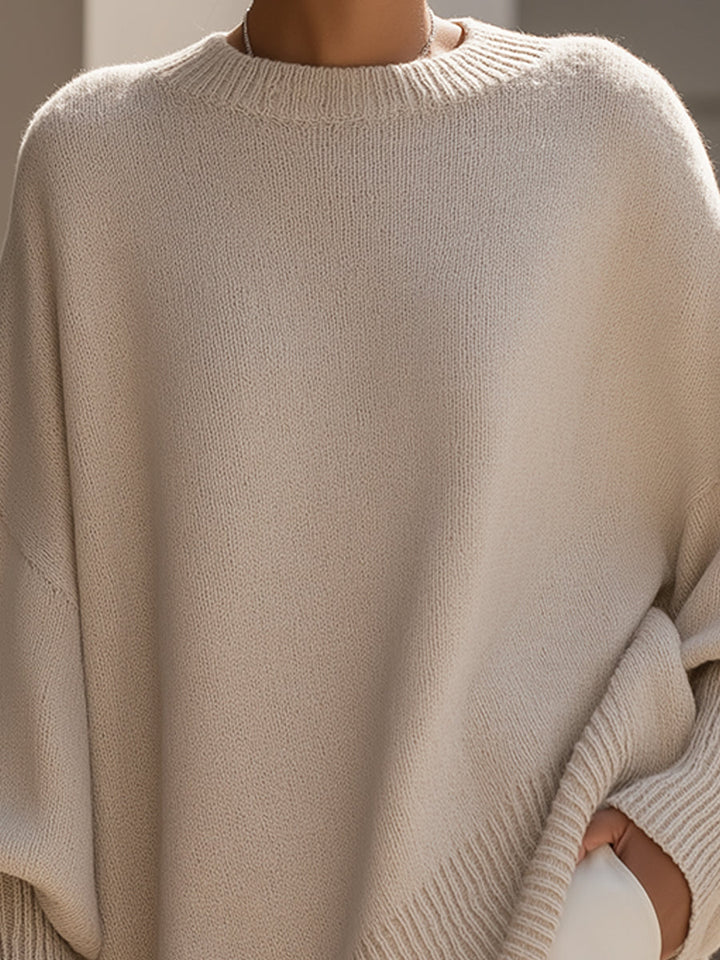 Women's Oversized Knitted Jumper | Asymmetric Hem