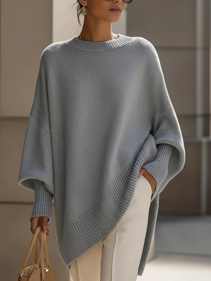 Women's Oversized Knitted Jumper | Asymmetric Hem
