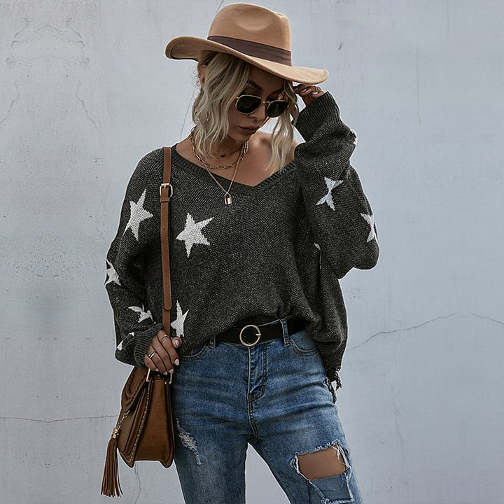 Women's Casual Jumper | Star Pattern